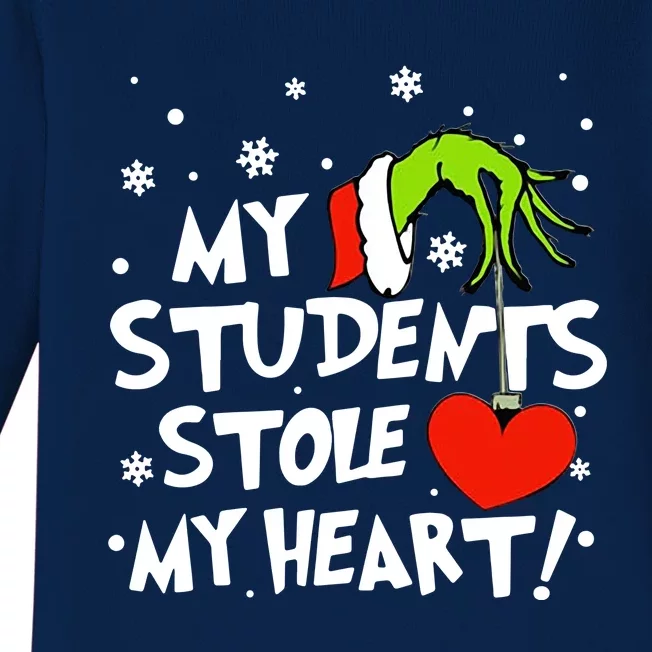 My Students Stole My Heart Christmas Baby Long Sleeve Bodysuit