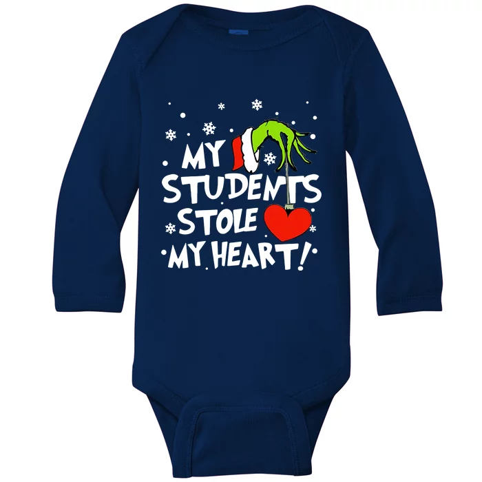 My Students Stole My Heart Christmas Baby Long Sleeve Bodysuit