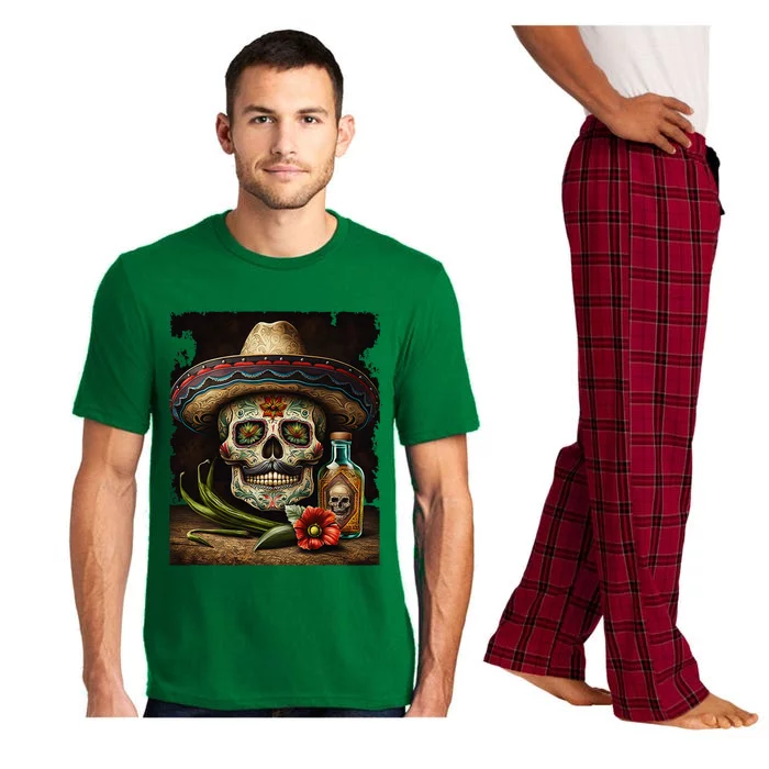 Mexican Sugar Skull Tequila Sombrero Cinco De Mayo Pajama Set