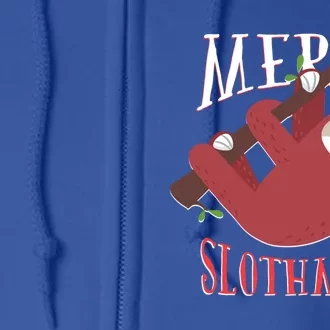 Merry Slothmas Sloth Christmas Pajama For Sloth Lovers Funny Gift Full Zip Hoodie