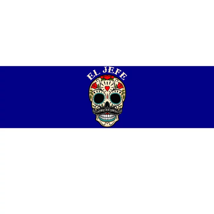 Mexican Sugar Skull Halloween Mask El Jefe Boss Day of the Dead Bumper Sticker