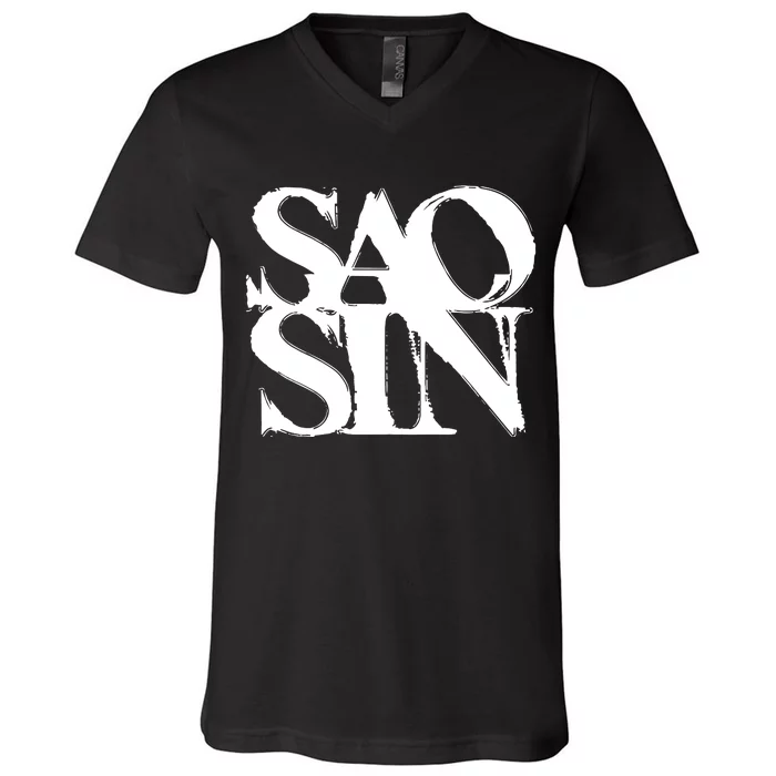 Martpunkshop Saosin Stacked V-Neck T-Shirt