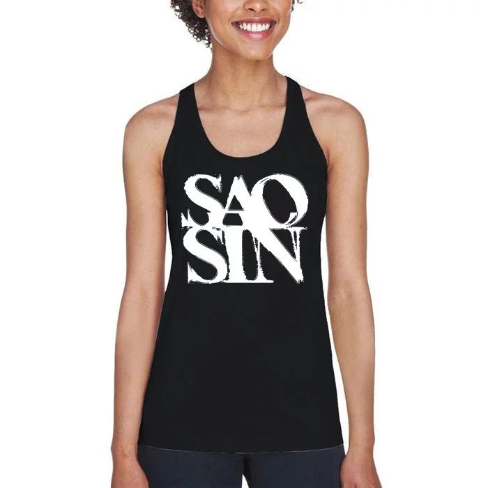 Martpunkshop Saosin Stacked Women's Racerback Tank