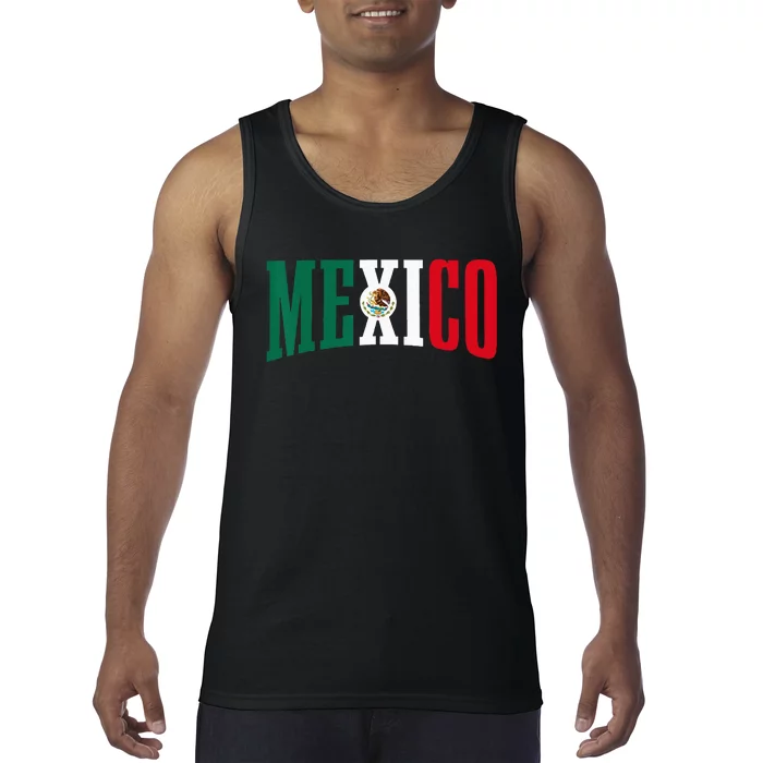 Mexico Sports Style Retro Mexican Flag Pride Tank Top