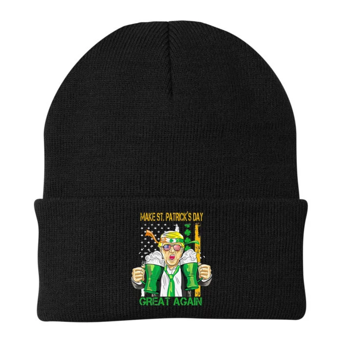 Make Saint St Patrick's Day Great Again Funny Trump Knit Cap Winter Beanie