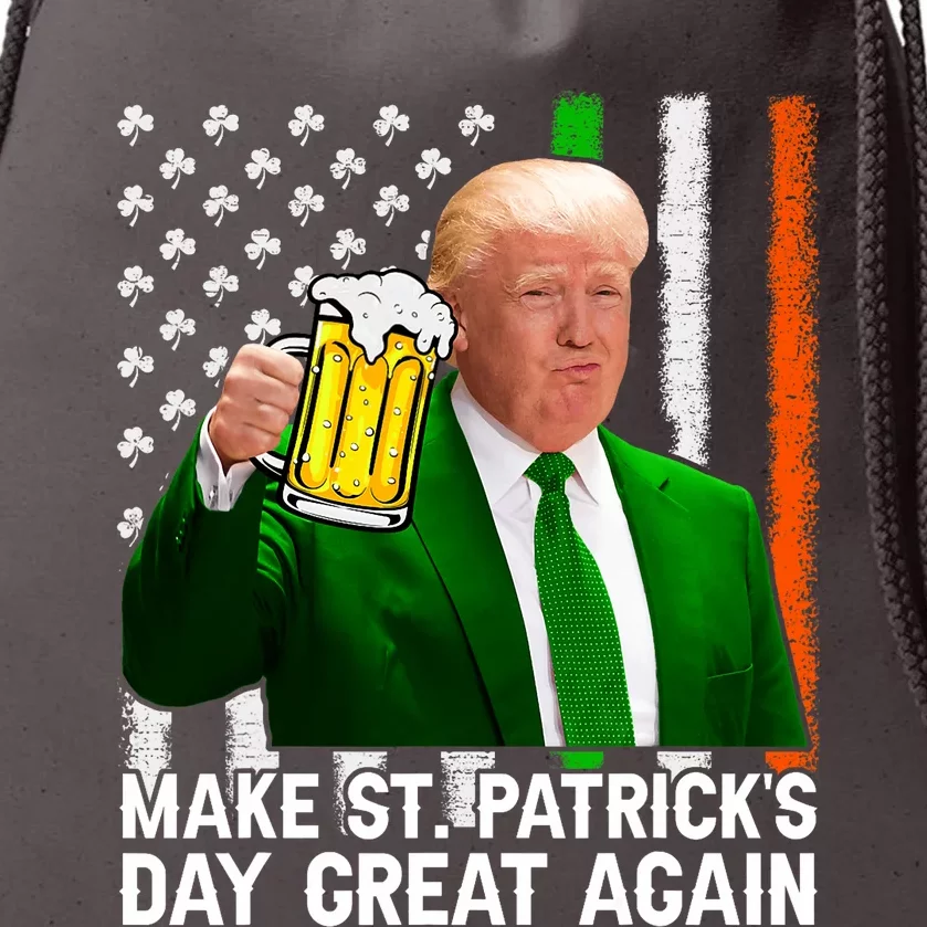 Make Saint St Patricks Day Great Again Funny Trump Drawstring Bag