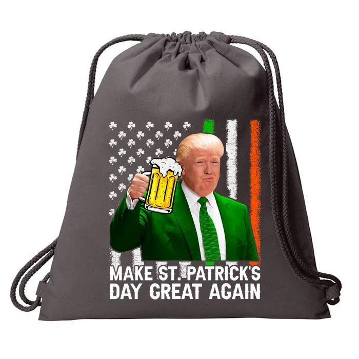 Make Saint St Patricks Day Great Again Funny Trump Drawstring Bag