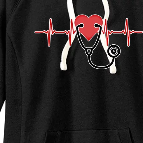 Med School Student Heartbeat Medical Graduate Doctor Graphic Cool Gift Women's Fleece Hoodie