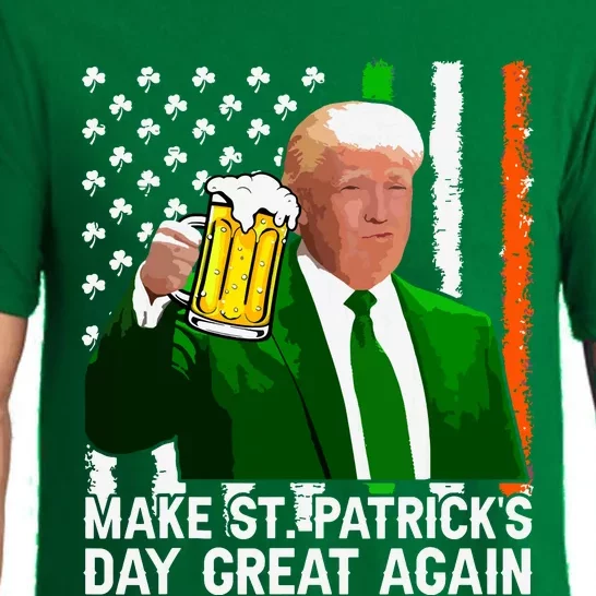 Make Saint St Patricks Day Great Again Funny Trump Pajama Set