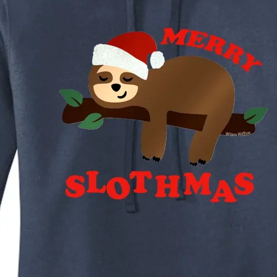 Merry Slothmas Sleepy Christmas Pajamas Dream Come True Cool Gift Women's Pullover Hoodie