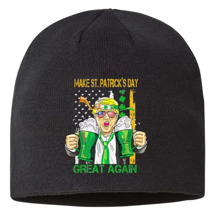 Make Saint St Patrick's Day Great Again Funny Trump 8 1/2in Sustainable Knit Beanie