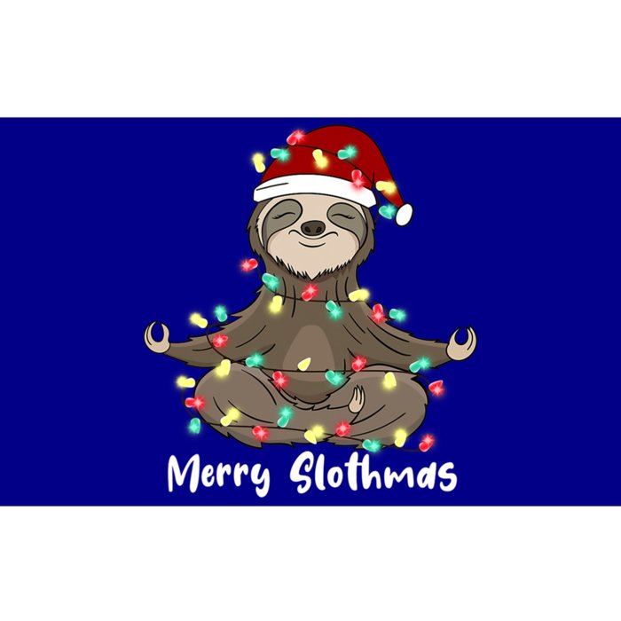 Merry Slothmas Santa Hat Christmas Light Sloth Xmas Pajamas Gift Bumper Sticker