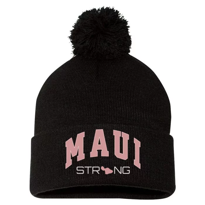 Maui Strong Support Lahaina Hawaii Pom Pom 12in Knit Beanie