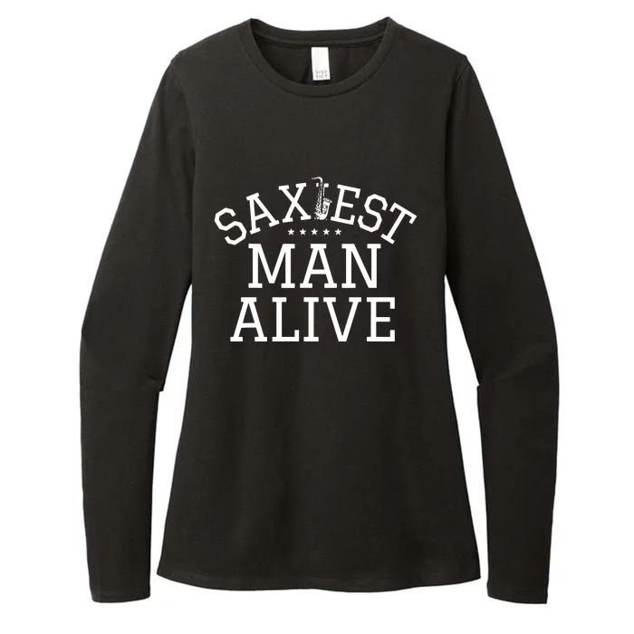 Men Saxophonist Saxist Sax Saxiest Man Saxophone Womens CVC Long Sleeve Shirt