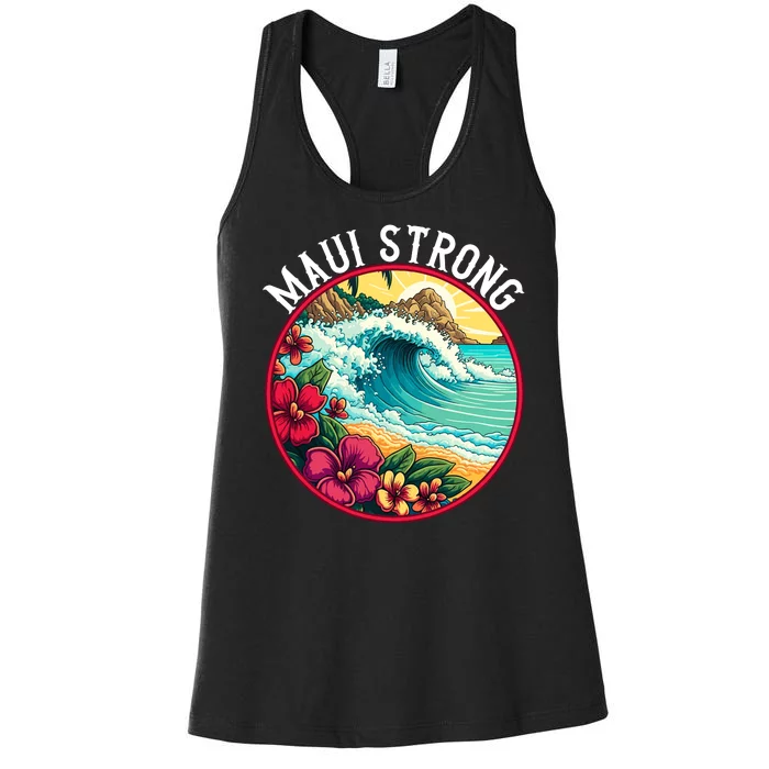 Maui Strong Support For Hawaii Fire Victims Hawaii Fires Lahaina Fires Women's Racerback Tank