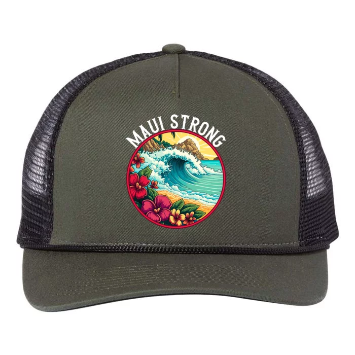 Maui Strong Support For Hawaii Fire Victims Hawaii Fires Lahaina Fires Retro Rope Trucker Hat Cap