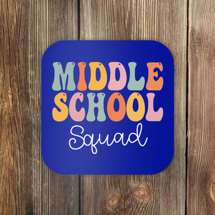 Middle School Squad Retro Groovy Vintage First Day Of School Coaster