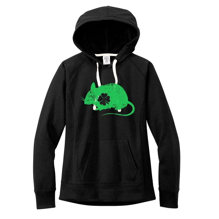 Mice Shamrock St. Patrick's Day Saint Paddy's Mice Lover Women's Fleece Hoodie