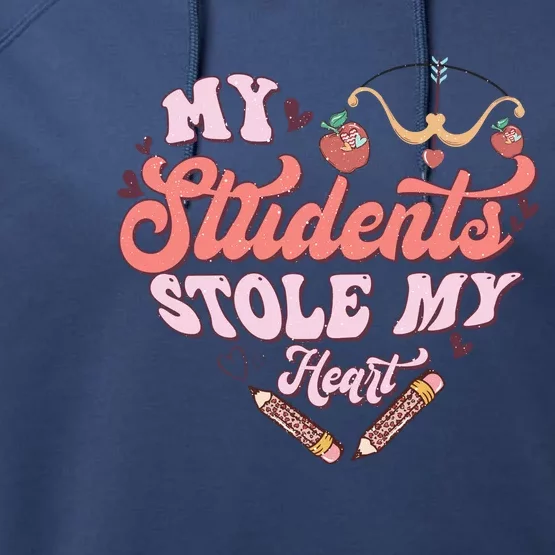 My Students Stole My Heart Funny Valentines Day Performance Fleece Hoodie