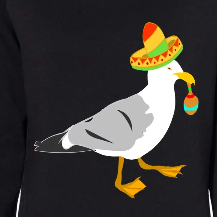 Mexican Seagull Sombrero Costume Maraca Funny Bird Gift Womens California Wash Sweatshirt