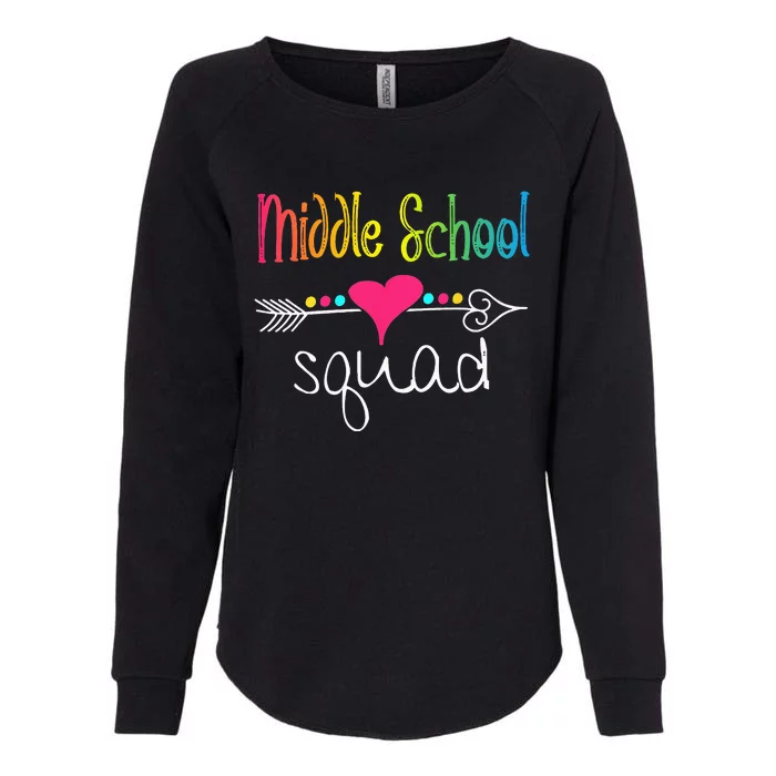 Middle School Squad Teacher Student Team Back To School Womens California Wash Sweatshirt