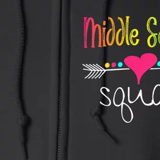 Middle School Squad Teacher Student Team Back To School Full Zip Hoodie