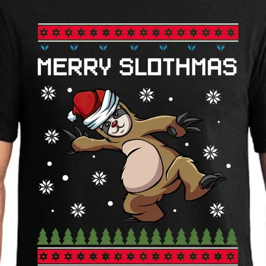 Merry Slothmas Sloth Animal Christmas Gift Pajama Set