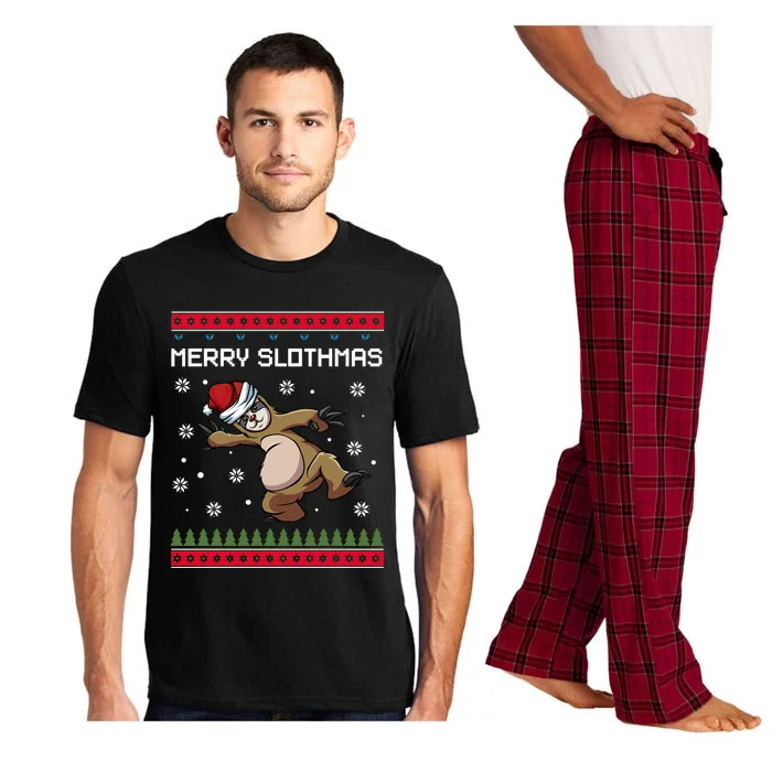 Merry Slothmas Sloth Animal Christmas Gift Pajama Set