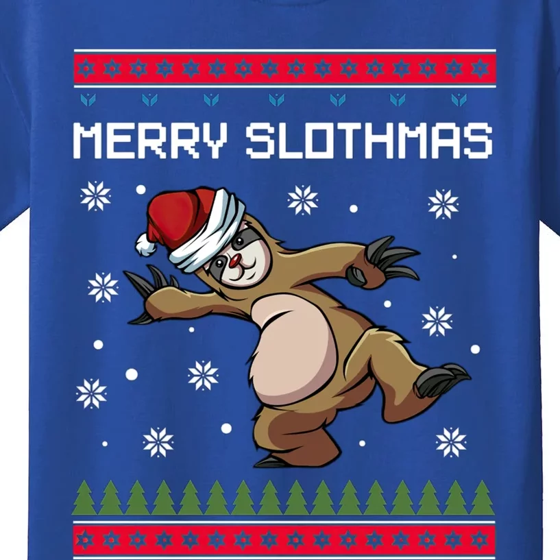 Merry Slothmas Sloth Animal Christmas Gift Kids T-Shirt