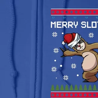 Merry Slothmas Sloth Animal Christmas Gift Full Zip Hoodie