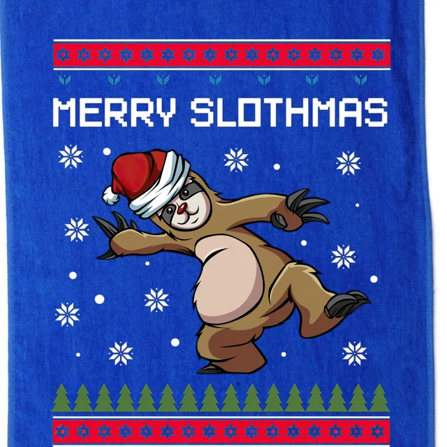 Merry Slothmas Sloth Animal Christmas Gift Platinum Collection Golf Towel