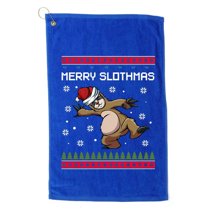 Merry Slothmas Sloth Animal Christmas Gift Platinum Collection Golf Towel