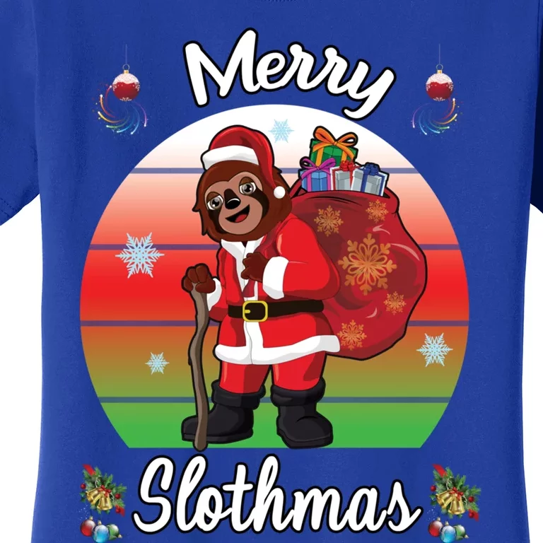 Merry Slothmas Sloth Christmas Matching Pajama Costume Great Gift Women's T-Shirt