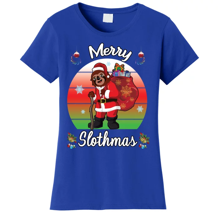 Merry Slothmas Sloth Christmas Matching Pajama Costume Great Gift Women's T-Shirt