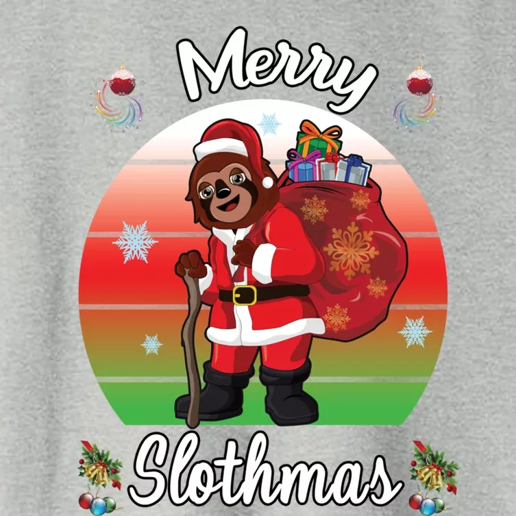 Merry Slothmas Sloth Christmas Matching Pajama Costume Great Gift Women's Crop Top Tee