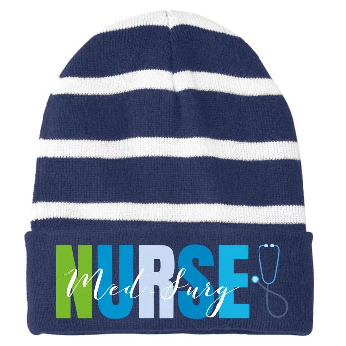 Med Surg Squad Medical Surgical Striped Beanie with Solid Band