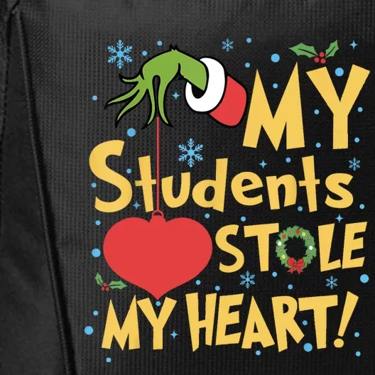 My Students Stole My Heart Christmas School Teacher City Backpack