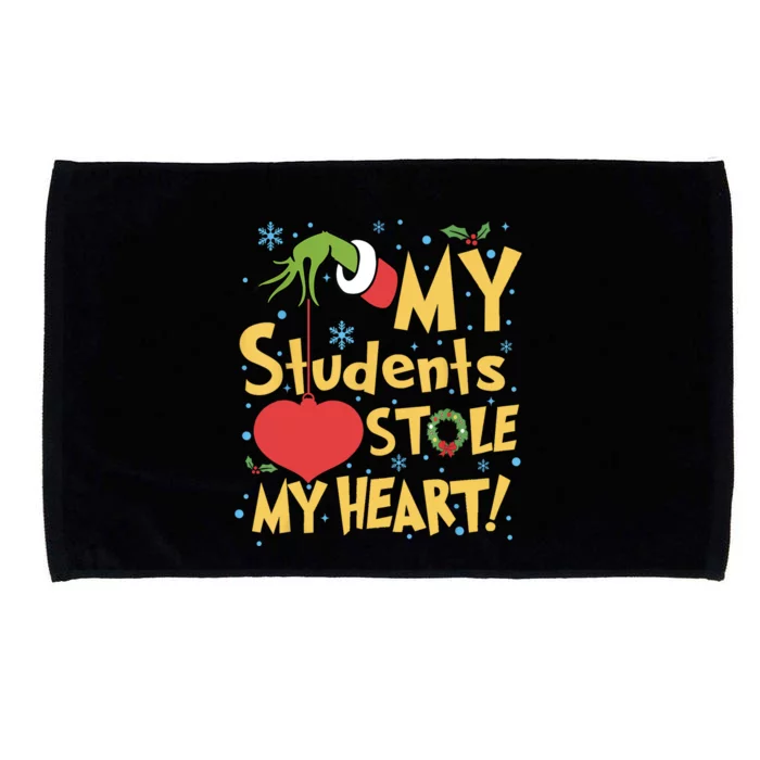 My Students Stole My Heart Christmas School Teacher Microfiber Hand Towel