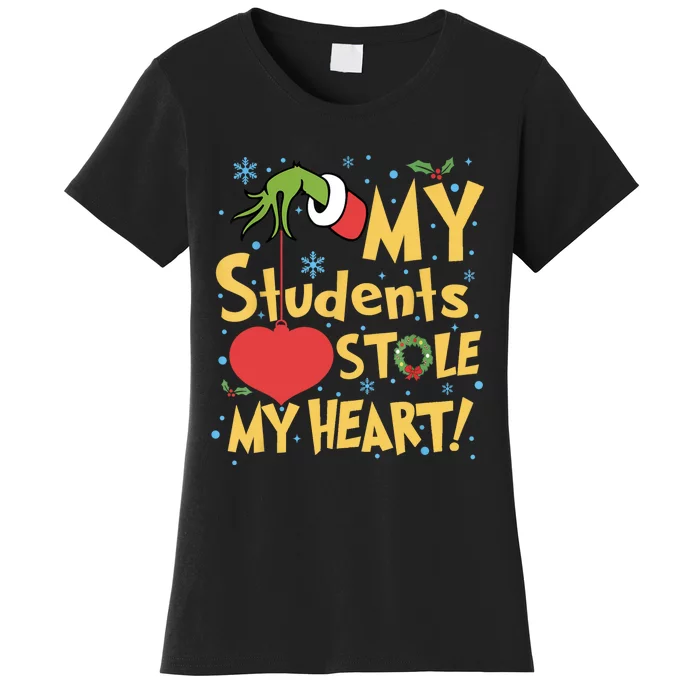 My Students Stole My Heart Christmas School Teacher Women's T-Shirt