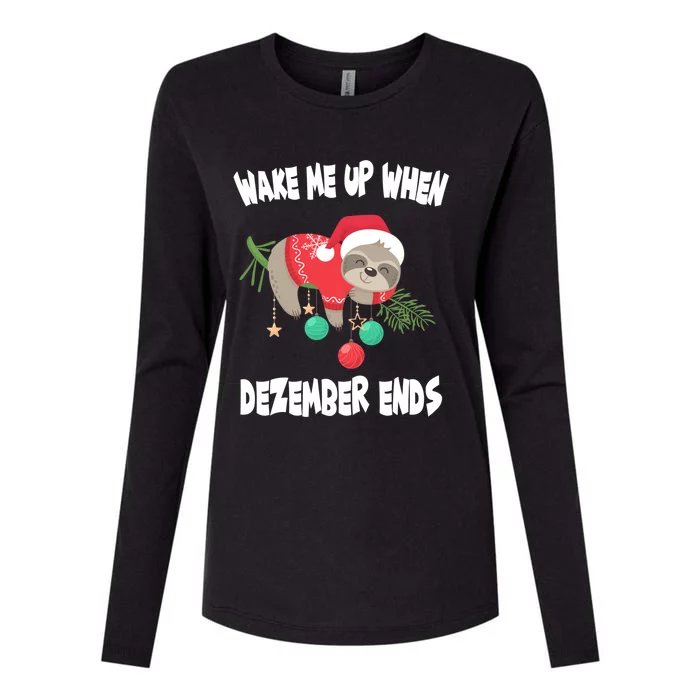 Merry Slothmas Sloth Christmas Gift Womens Cotton Relaxed Long Sleeve T-Shirt