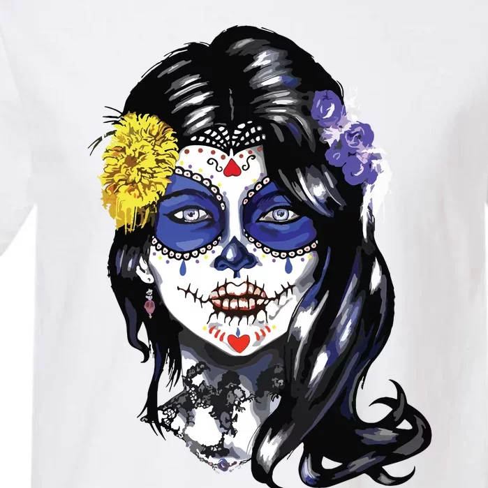 Mexican Sugar Skull Girl Halloween Dia De Los Muertos Garment-Dyed Heavyweight T-Shirt