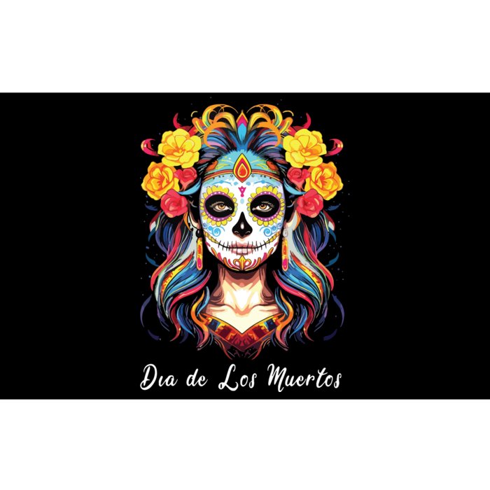 Mexican Sugar Skull Girl Halloween Dia De Los Muertos Bumper Sticker