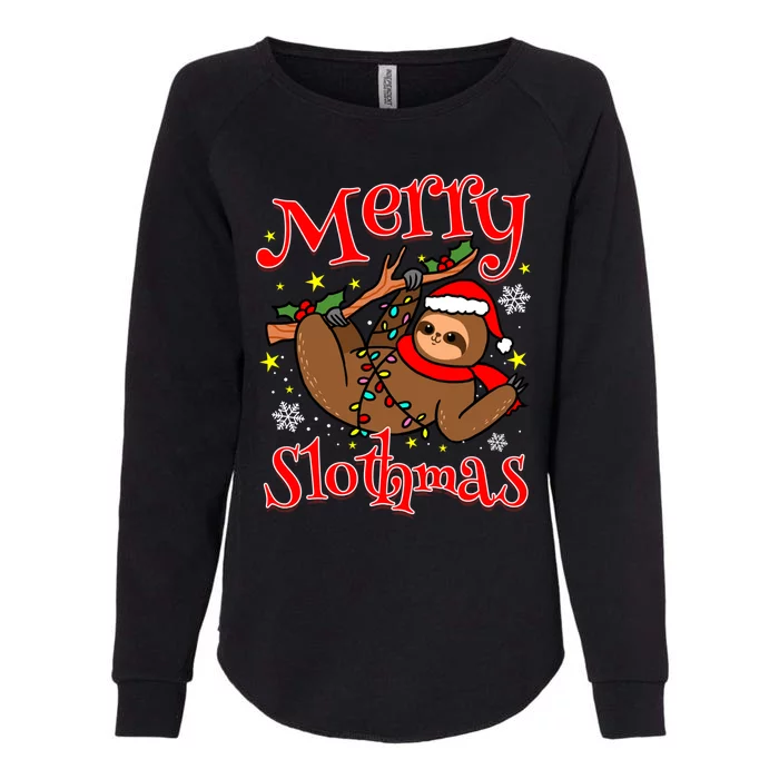 Merry Slothmas Sloth Christmas Gift Womens California Wash Sweatshirt