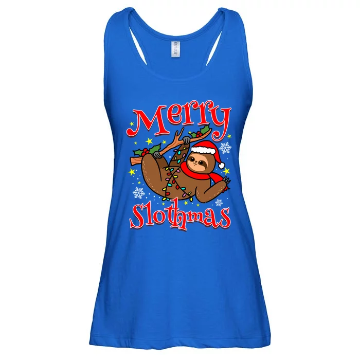 Merry Slothmas Sloth Christmas Gift Ladies Essential Flowy Tank