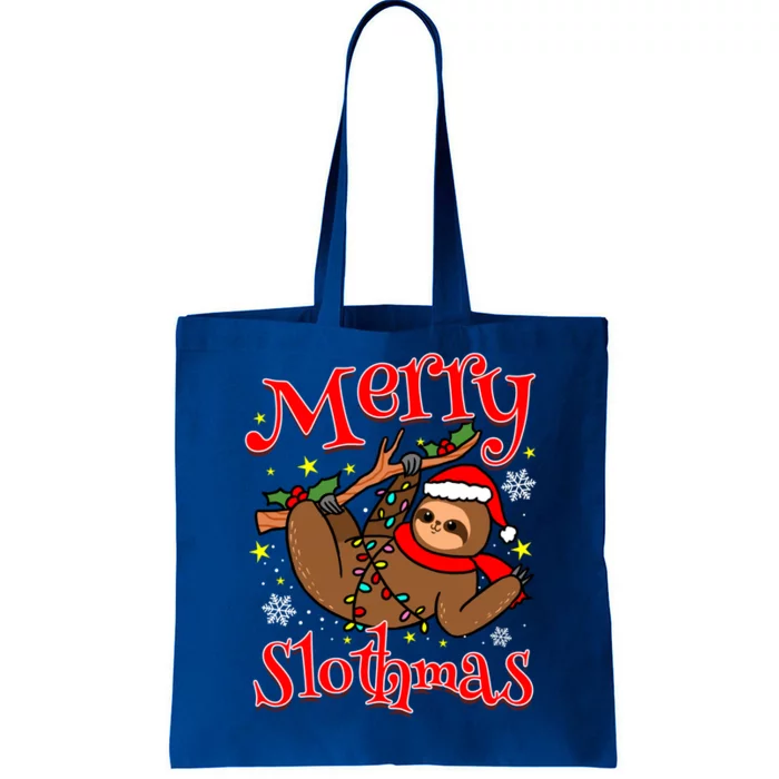 Merry Slothmas Sloth Christmas Gift Tote Bag