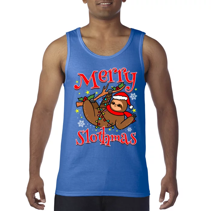 Merry Slothmas Sloth Christmas Gift Tank Top