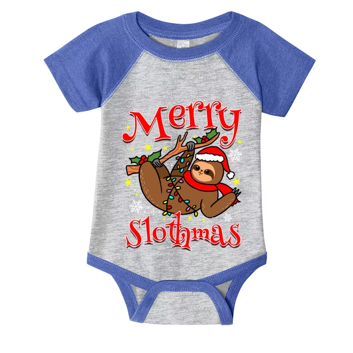 Merry Slothmas Sloth Christmas Gift Infant Baby Jersey Bodysuit