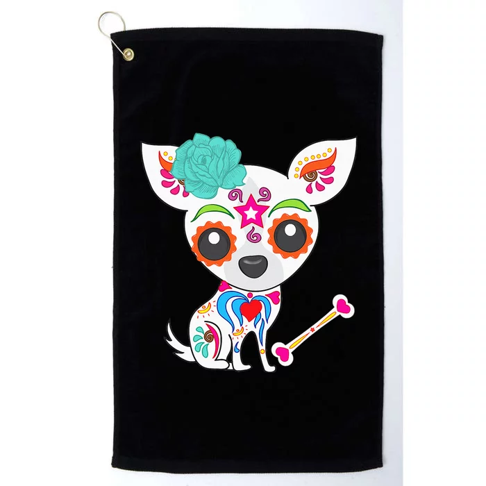 Mexican Sugar Skull Chihuahua Platinum Collection Golf Towel