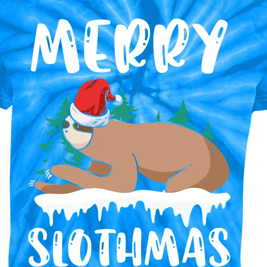 Merry Slothmas Sloth Whisperer Animal Christmas Season Gift Kids Tie-Dye T-Shirt