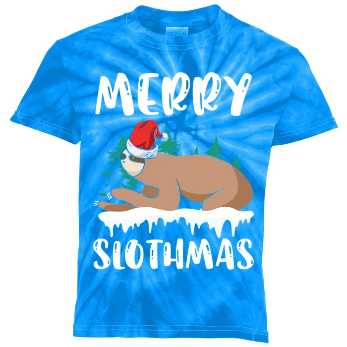 Merry Slothmas Sloth Whisperer Animal Christmas Season Gift Kids Tie-Dye T-Shirt